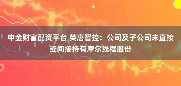 中金财富配资平台 英唐智控：公司及子公司未直接或间接持有摩尔线程股份